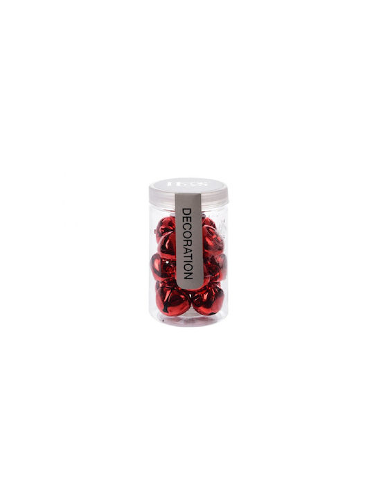 Hanging Bell Ornament Metallic Red 2.5cm Set 14pcs