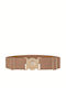 Wide Elastic Women's Belt Brown