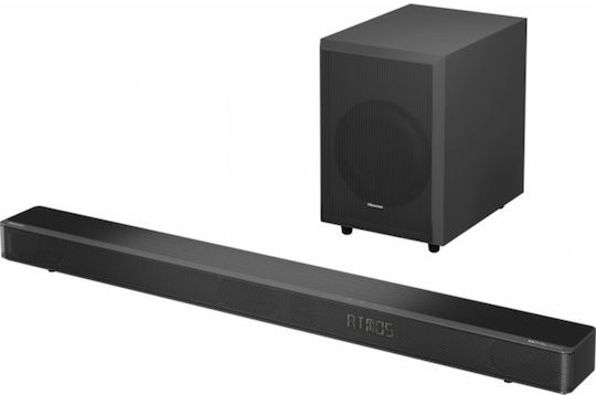 Hisense Soundbar 3.1.2 Bluetooth και HDMI 360W με Ασύρματο Subwoofer Μαύρο AX3120G