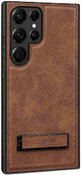 Coblue Cbsa24 Leather Inclusive Anti Drop Stand Phone Case Samsung Galaxy S22 Ultra Brown