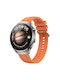 Huawei Watch 4 Reifenmuster Silber Silikonarmband Orange