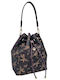 Leather Women's Brown Drawstring Bag