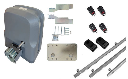 Doorado Σετ Μοτέρ Συρόμενης Γκαραζόπορτας Slg600-kit431 4 Τηλεχειριστήρια 3 Μέτρα Κρεμαγιέρα Φωτοκύτταρα Ενσύρματα