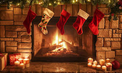 Magnetic Radiator Carpet Fireplace Christmas 60x100