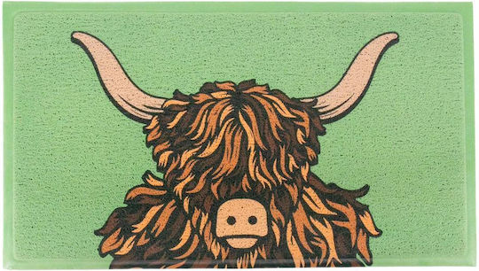 Artsy Mats Πατάκι Εισόδου Green Highland Cow Πράσινο 70x40εκ. -AMDMW-HIGHLANDBROWN-7040 Πράσινα