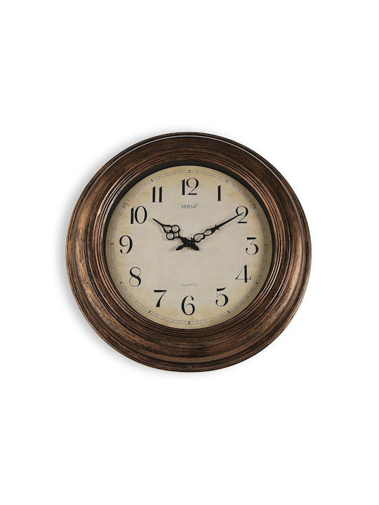 Versa Antique Wall Clock Plastic Gold