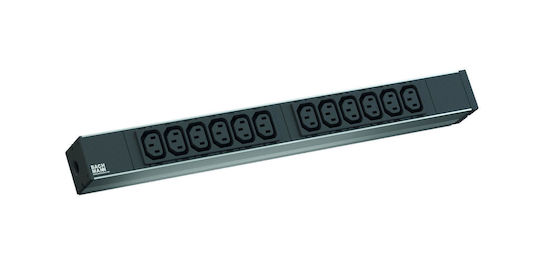 Bachmann Pdu 1u Montare în Rack 19-inch 12 Prize Iec Intrare Schuko Max 16 A Cablu 2 M Negru "333.616" Ștampilă Verde 4 Lei