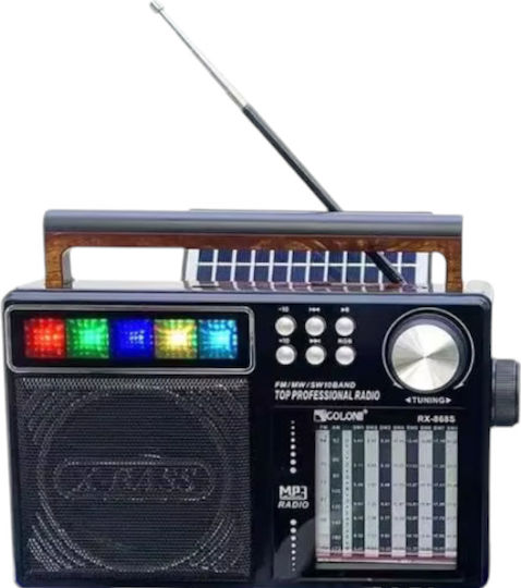 RX-868S Tragbares Radio Solar mit USB Schwarz