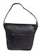 Leder Damentasche Schultertasche Schwarz