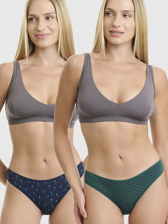Walk Bamboo Women's Slip 2Pack Green-blue