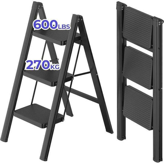 ForHome Ladder Aluminum with 3 Steps