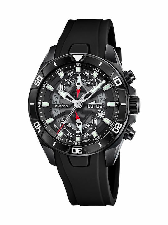 Lotus Watches Damen Uhr mit Schwarz Kautschukarmband