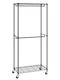 Vevor Wheeled Floor Garment Rack made of Metal Black 91.5x45x204cm
