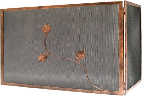 GTMED Ecran de protecție pentru șemineu din metal cu 2 foi x80cm Argintiu