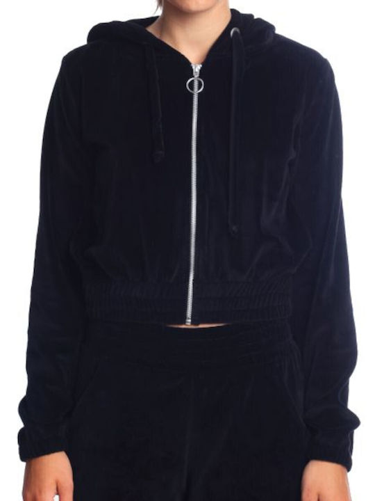 Women's Black Zipper Cardigan