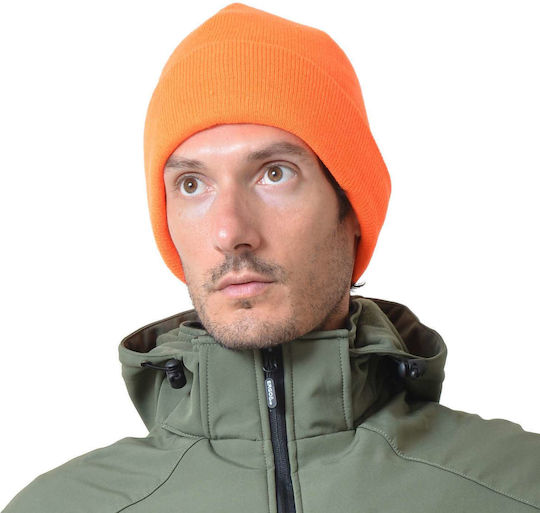 Beanie Unisex Beanie Knitted in Orange color