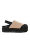 Abby Suede Mules με Χαμηλό Τακούνι σε Μπεζ Χρώμα