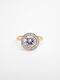 Chrysothemiss Ring with Stones made of Steel Gold Plated