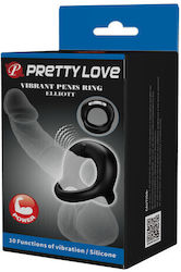 Pretty Love Vibrant Penis Ring Vibration Ring Schwanz Silikon Schwarz BI-210322