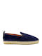 Women's Leather Espadrilles Navy Blue