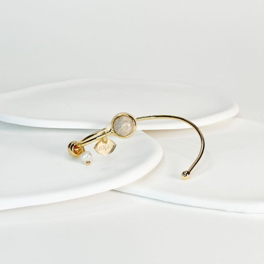 Christening Charm Handcuff Pearl Metal Gold 1 Piece
