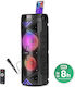 Media-Tech Karaoke Lautsprecher mit Kabelgebundenem Mikrofon und Lichteffekten Audio Bt Funbox Keg Pro Schwarz