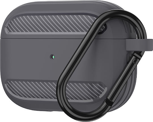 Techsuit Carbon Θήκη Σιλικόνης σε Γκρι χρώμα για Apple AirPods 3