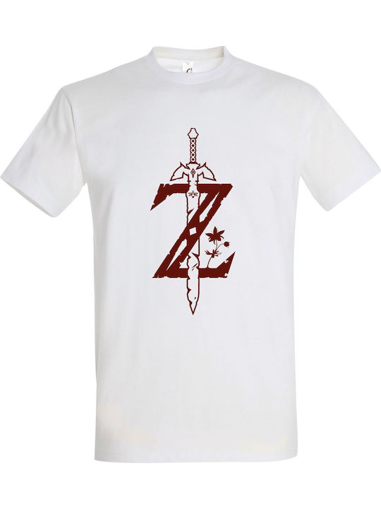 The Legend of Zelda Sword T-shirt Λευκό Βαμβακερό