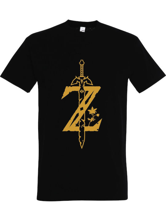 The Legend of Zelda Sword T-shirt Μαύρο Βαμβακερό