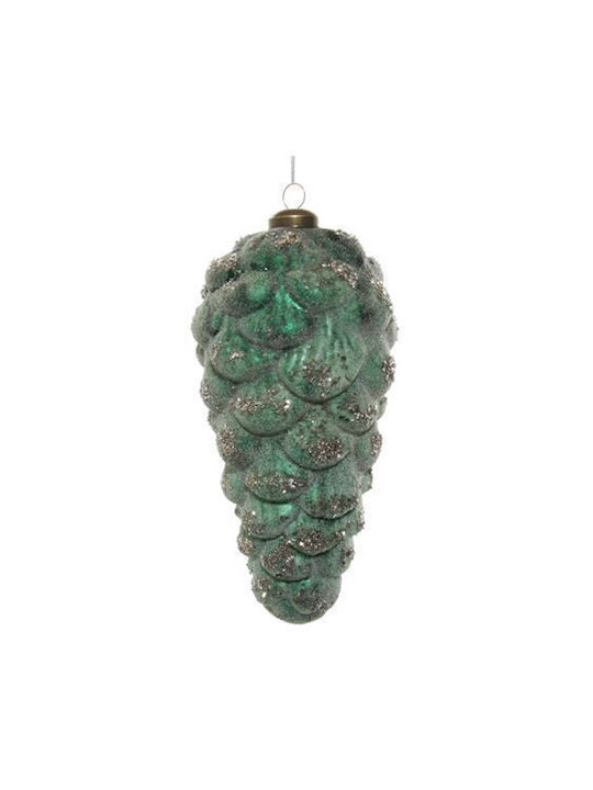 Hanging Ornament Pine Green with Glitter