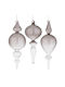 Hängender Stalaktit Ornament Glas Gray Set 3Stück