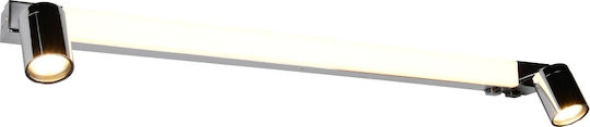 Trio Lighting Modern Lamp Bathroom with Socket GU10 Silver 90x18cm