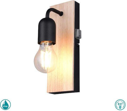 Trio Lighting Μοντέρνο Φωτιστικό Μπάνιου με Ντουί E27 και Διακόπτη Μπεζ 8x11x8εκ.