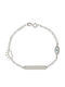 Atofio Kosmima Kinderarmband aus Weißgold 14K mit Krone & Böses Auge