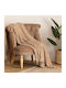 Atmosphera Soft Velvet Blanket Semi-Double 180x230cm Beige