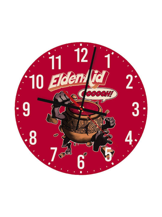 Koupakoupa Elden-aid Silent Wall Clock Wooden Red