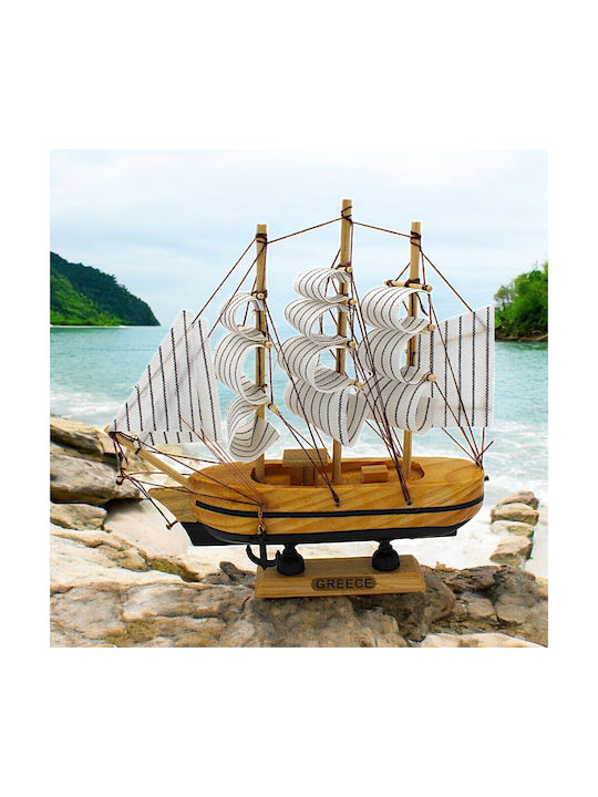 Wooden Decorative Sailing Ship 18x18x4cm 7dis136