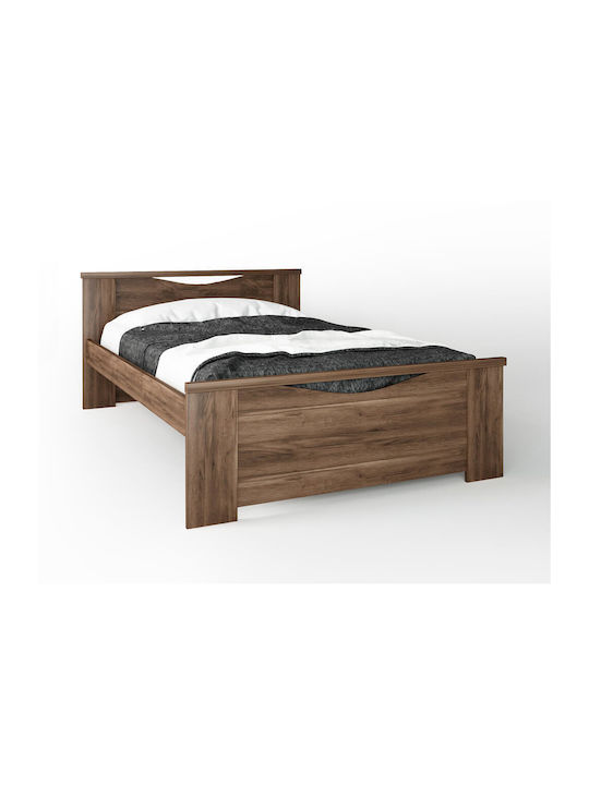 Smile Bed Double Wooden Walnut for Mattress 110...
