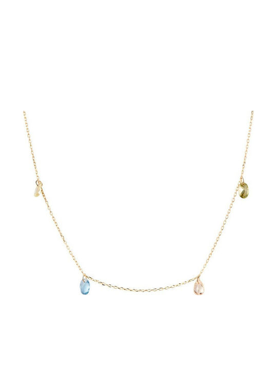 P D Paola Necklace from Gold Plated Silver with Zircon
