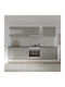 Superior Cabinet Wall with Countertop Glossy Gray/white 80x30x60pcs