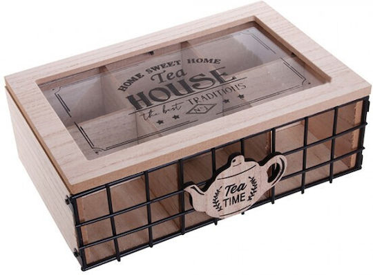 Etoile Caseta pentru Ceai cu capac Lemn Negru 15.5x8x24cm