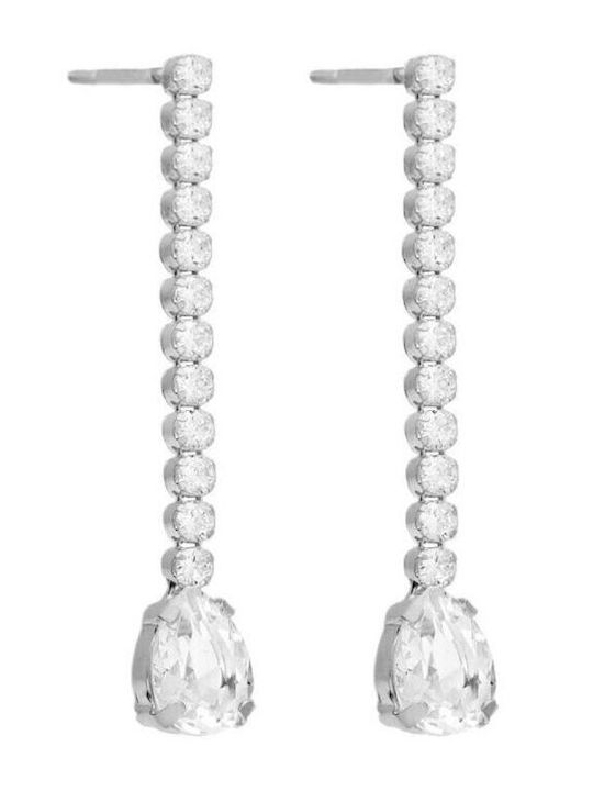 Victoria Cruz Earrings made of Silver with Stones