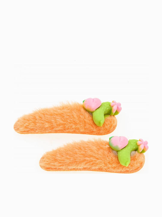 Set of Kids Hair Clips with Hair Clip Fruit in Orange Color 2pcs
