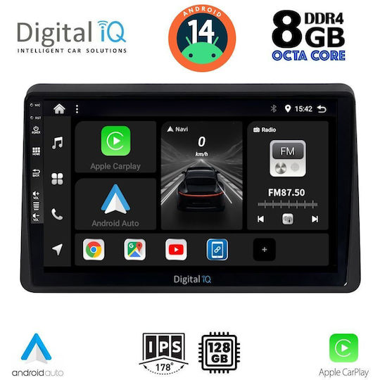Digital IQ Car Audio System for Opel Movano Renault Master Nissan NV400 2020> (Bluetooth/USB/AUX/WiFi/GPS/Apple-Carplay/Android-Auto) with Touch Screen 10"