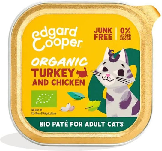 Edgard Cooper Nassfutter für Erwachsene Katzen in Tablett mit Türkei 85gr