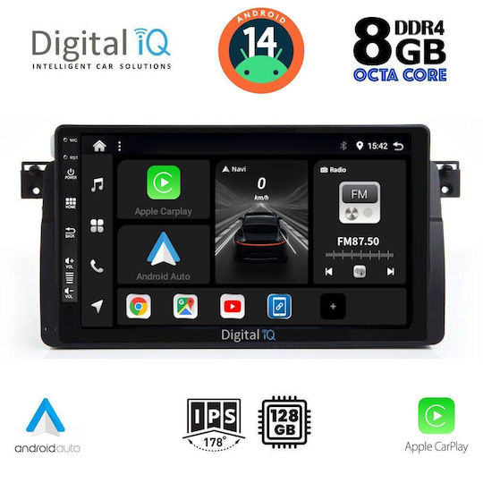 Digital IQ Ηχοσύστημα Αυτοκινήτου για BMW E46 1998-2005 (Bluetooth/USB/AUX/WiFi/GPS/Apple-Carplay/Android-Auto) με Οθόνη Αφής 9"