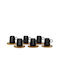 InTheBox Set of Cups Espresso Porcelain Black 6pcs