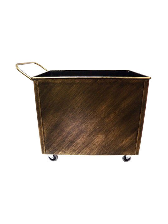 GTMED Metallisch Box Holzlagerung 54x40x40cm Silber
