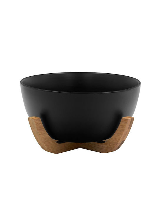 InTheBox Serving Bowl Round made of Porcelain Black with Diameter 23cm