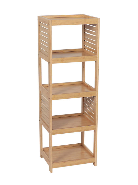 Atmosphera Boden Badezimmerregal Bamboo mit 5 Regalböden 35x30x108.5cm Beige